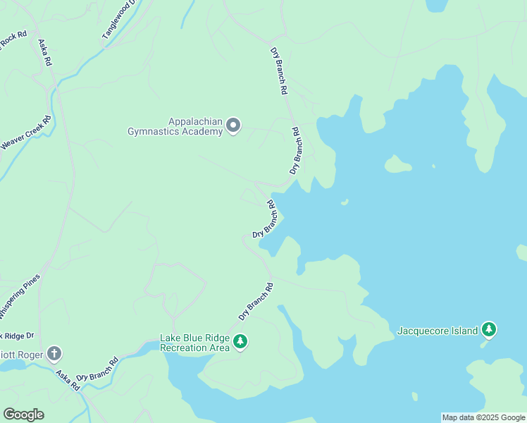 map of restaurants, bars, coffee shops, grocery stores, and more near 61 Woodstock Drive in Blue Ridge