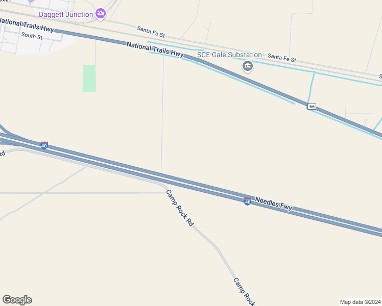 map of restaurants, bars, coffee shops, grocery stores, and more near 36854 National Trails Highway in Daggett