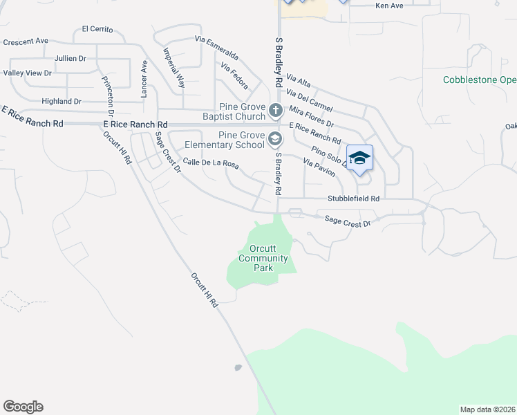 map of restaurants, bars, coffee shops, grocery stores, and more near 5898 Aubrey Way in Orcutt