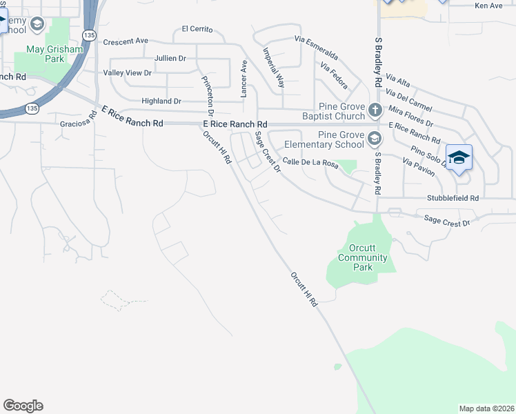 map of restaurants, bars, coffee shops, grocery stores, and more near 5761 Yarrow Drive in Orcutt