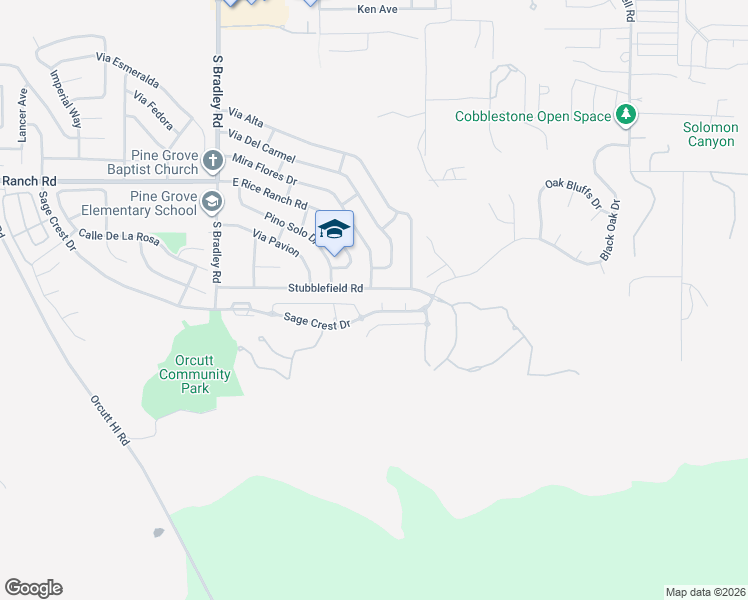 map of restaurants, bars, coffee shops, grocery stores, and more near 5807 Foxglove Court in Santa Maria