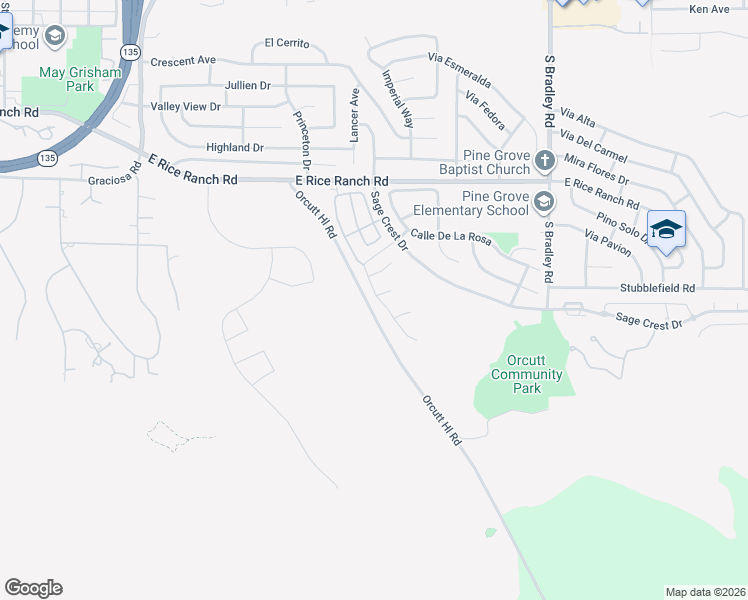 map of restaurants, bars, coffee shops, grocery stores, and more near 5761 Yarrow Drive in Orcutt