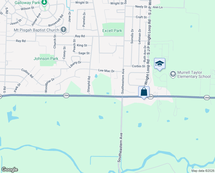 map of restaurants, bars, coffee shops, grocery stores, and more near 1400 Military Road in Jacksonville