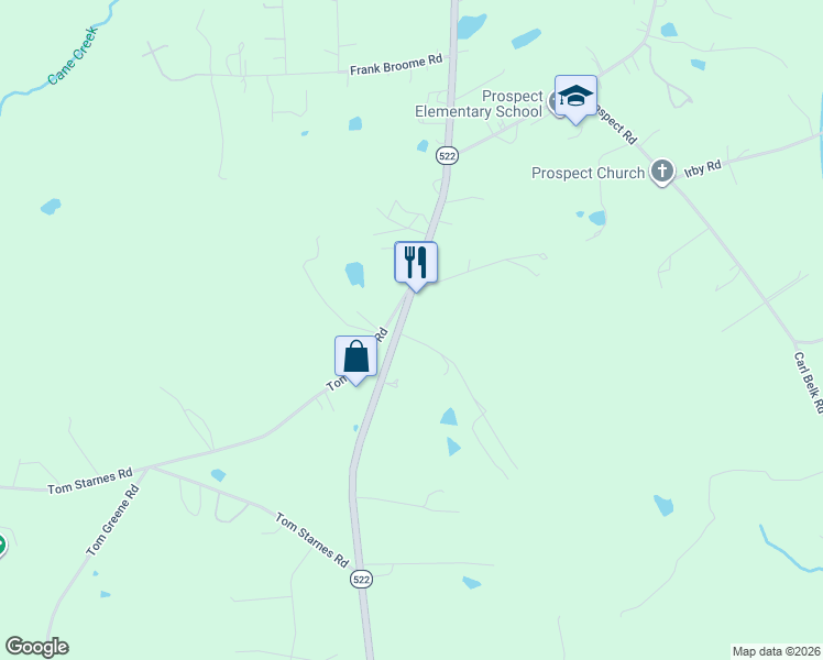 map of restaurants, bars, coffee shops, grocery stores, and more near 6223 South Rocky River Road in Monroe