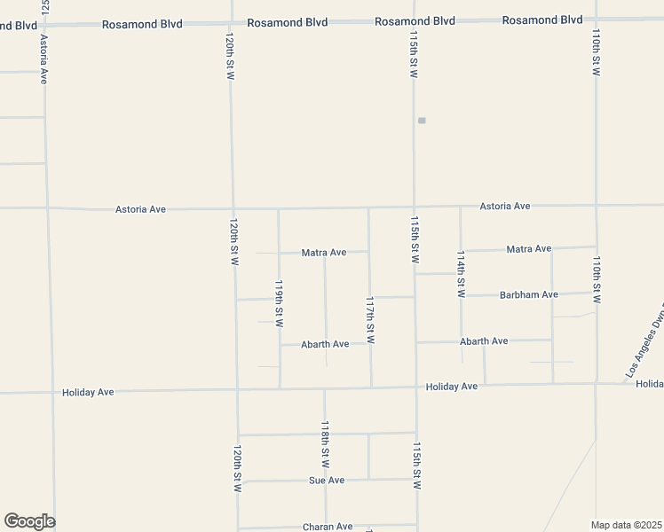 map of restaurants, bars, coffee shops, grocery stores, and more near 118th Street West in Kern County