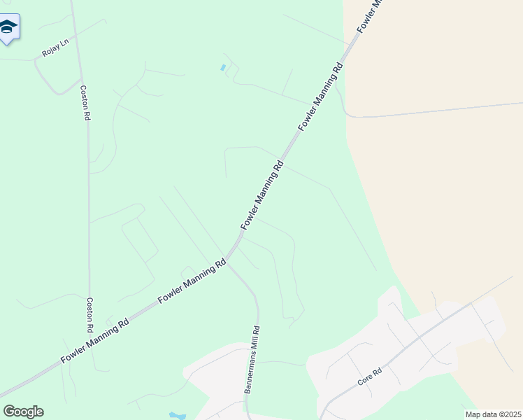 map of restaurants, bars, coffee shops, grocery stores, and more near 361 Fowler Manning Road in Richlands