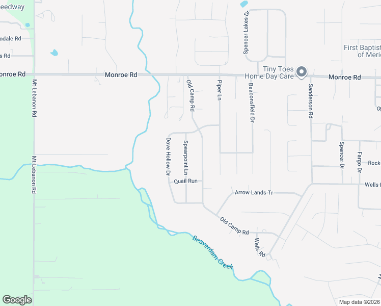 map of restaurants, bars, coffee shops, grocery stores, and more near 107 Spearpoint Lane in Meridianville