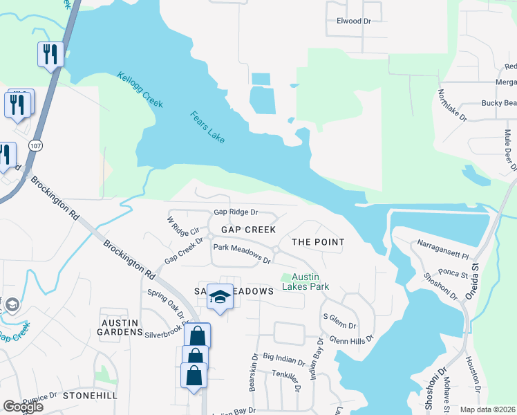 map of restaurants, bars, coffee shops, grocery stores, and more near 7032 Gap Ridge Drive in Sherwood