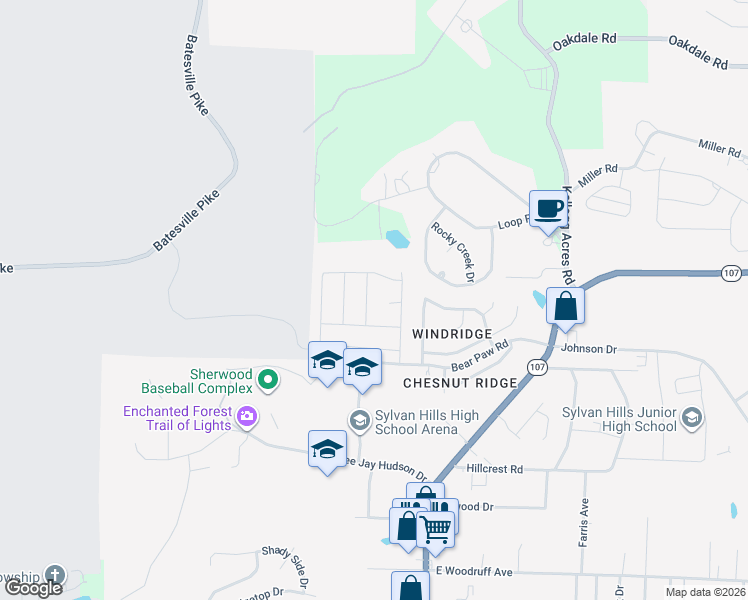map of restaurants, bars, coffee shops, grocery stores, and more near 11016 Forbis Cv in Sherwood