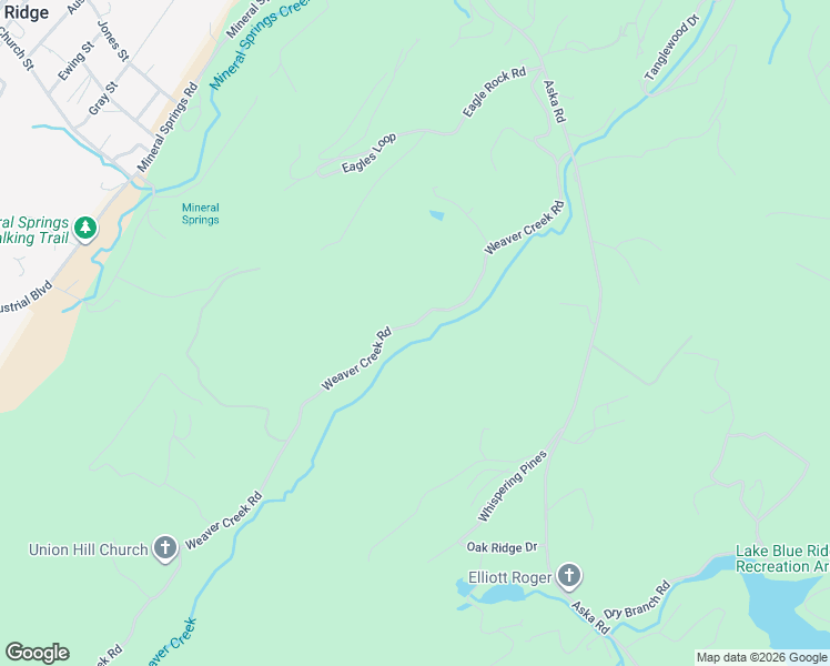 map of restaurants, bars, coffee shops, grocery stores, and more near 633 Weaver Creek Road in Blue Ridge