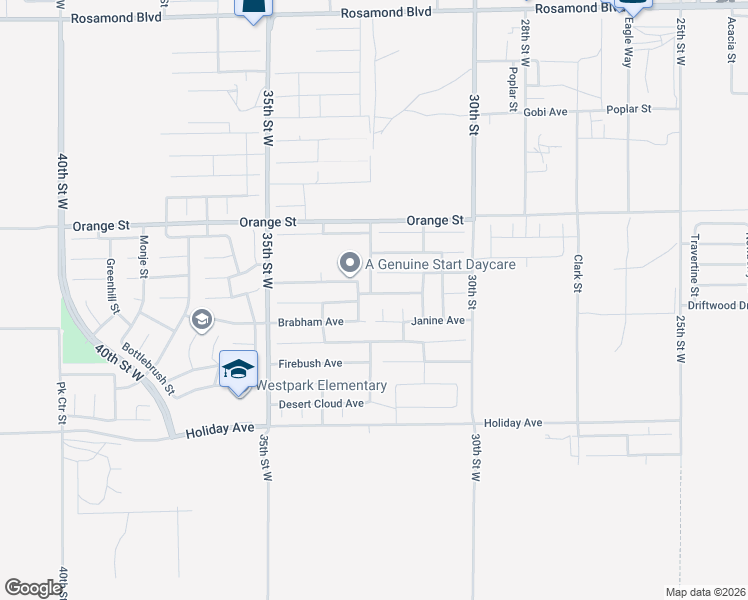map of restaurants, bars, coffee shops, grocery stores, and more near 3224 Tumbleweed Avenue in Rosamond