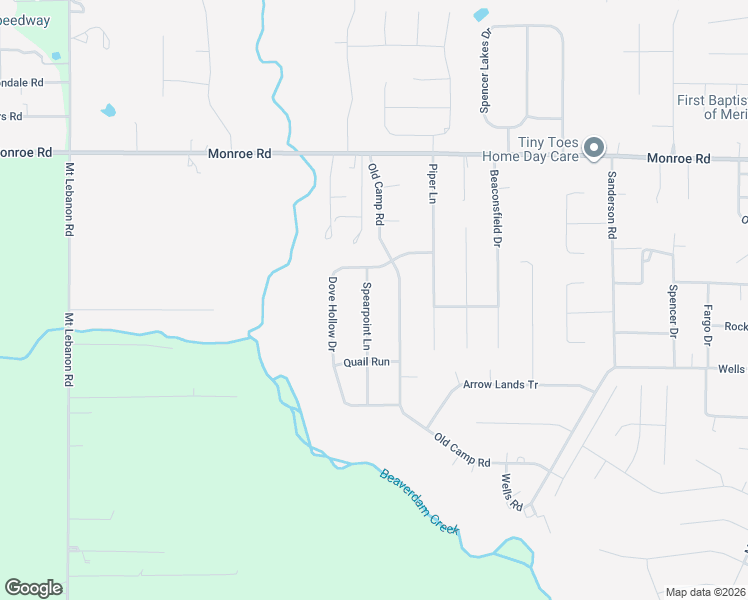 map of restaurants, bars, coffee shops, grocery stores, and more near 107 Spearpoint Lane in Meridianville