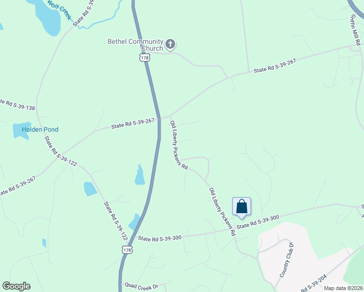 map of restaurants, bars, coffee shops, grocery stores, and more near 133 Old Liberty Pickens Road in Pickens