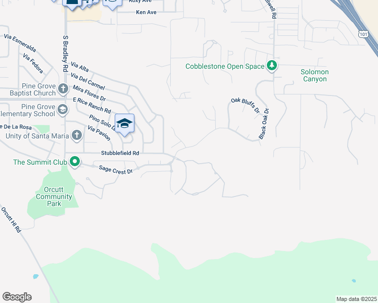 map of restaurants, bars, coffee shops, grocery stores, and more near 1422 Black Oak Drive in Orcutt