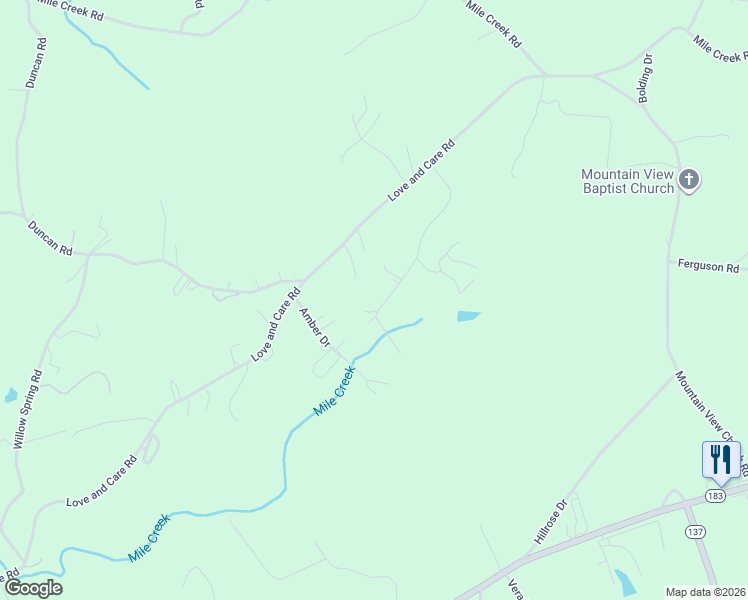 map of restaurants, bars, coffee shops, grocery stores, and more near 218 Yvonne Drive in Six Mile