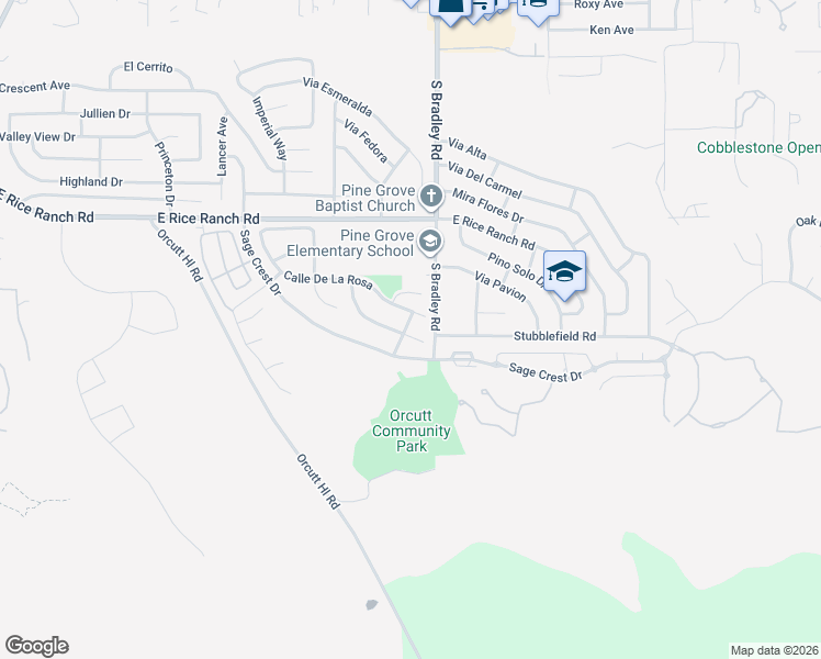 map of restaurants, bars, coffee shops, grocery stores, and more near 975 Romneya Lane in Orcutt