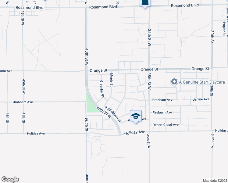 map of restaurants, bars, coffee shops, grocery stores, and more near 3751 Hickory Court in Rosamond