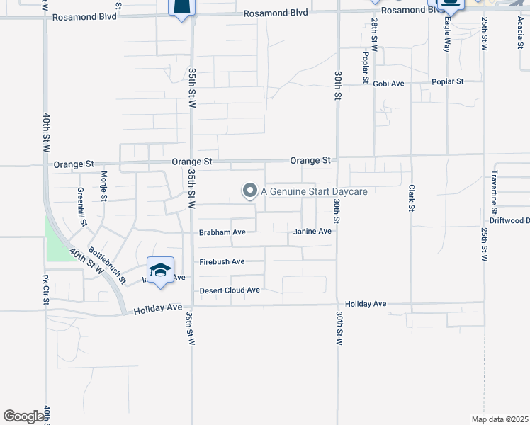 map of restaurants, bars, coffee shops, grocery stores, and more near Howard Street in Rosamond