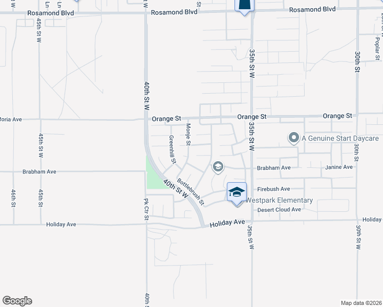 map of restaurants, bars, coffee shops, grocery stores, and more near 3751 Hickory Court in Rosamond