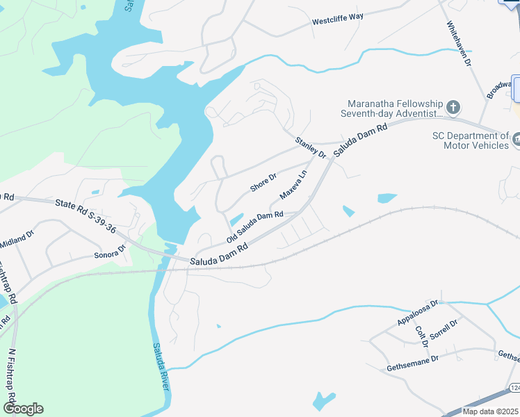 map of restaurants, bars, coffee shops, grocery stores, and more near 3520 Old Saluda Dam Road in Greenville