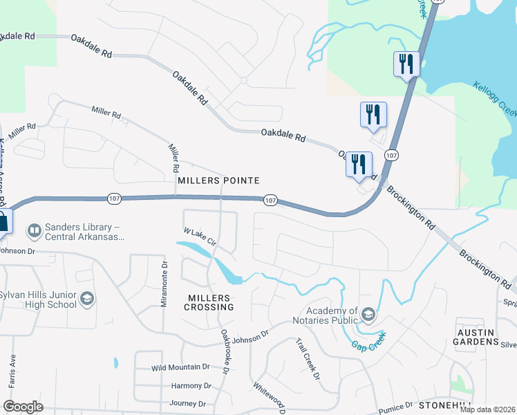 map of restaurants, bars, coffee shops, grocery stores, and more near 9709 Cliffside Drive in Sherwood
