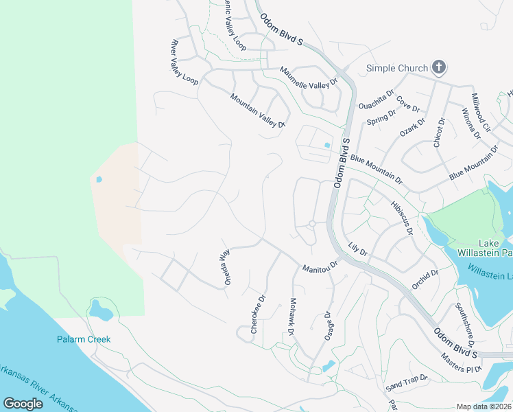 map of restaurants, bars, coffee shops, grocery stores, and more near 7 Cheyenne Circle in Maumelle