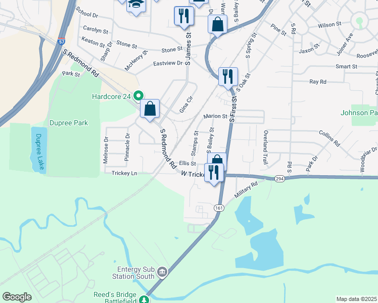 map of restaurants, bars, coffee shops, grocery stores, and more near 900 Ellis Street in Jacksonville