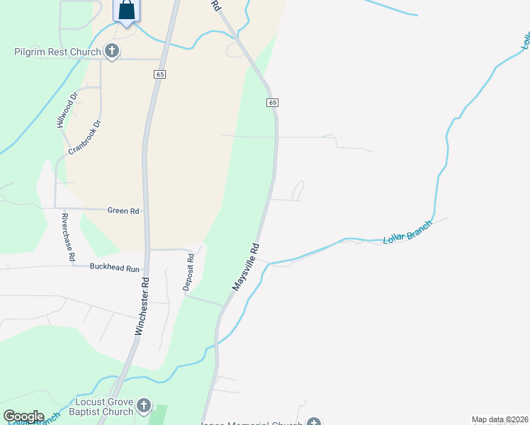 map of restaurants, bars, coffee shops, grocery stores, and more near County Highway 69 in New Market