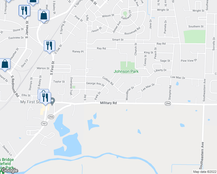 map of restaurants, bars, coffee shops, grocery stores, and more near 18 George Ann Circle in Jacksonville