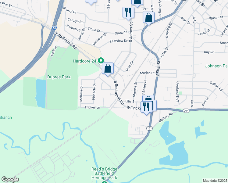 map of restaurants, bars, coffee shops, grocery stores, and more near 1304 Overview Drive in Jacksonville