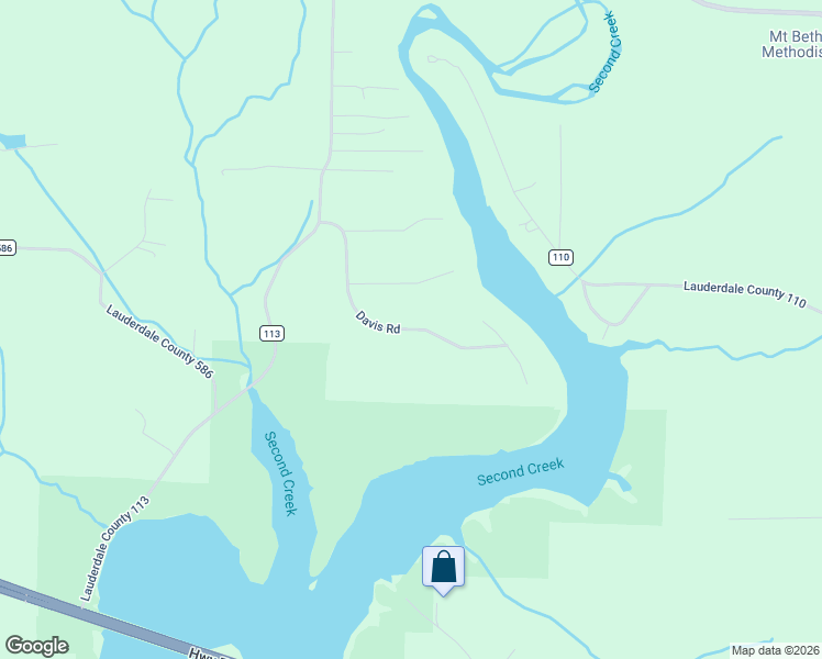 map of restaurants, bars, coffee shops, grocery stores, and more near Davis Road in Lauderdale County