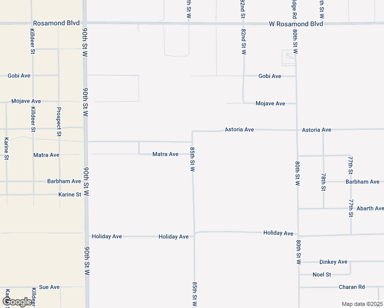 map of restaurants, bars, coffee shops, grocery stores, and more near Matra Avenue in Rosamond