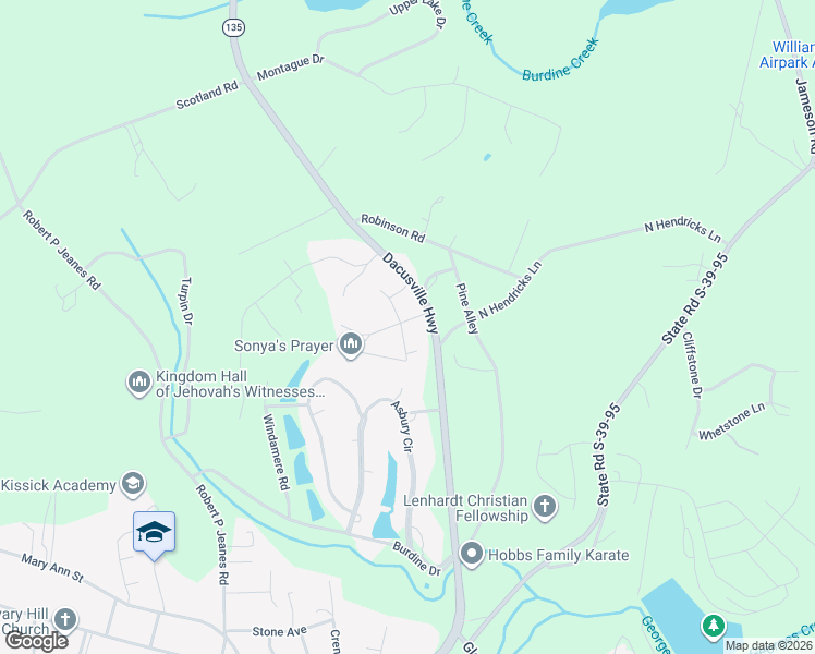 map of restaurants, bars, coffee shops, grocery stores, and more near 117 Walker Street in Easley