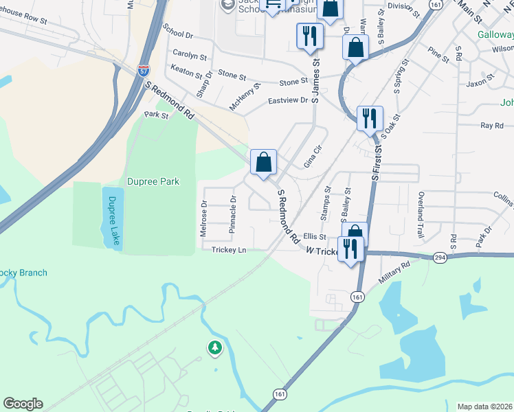 map of restaurants, bars, coffee shops, grocery stores, and more near 1201 Overview Drive in Jacksonville