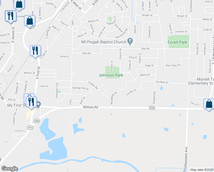 map of restaurants, bars, coffee shops, grocery stores, and more near 11 Greenway Court in Jacksonville