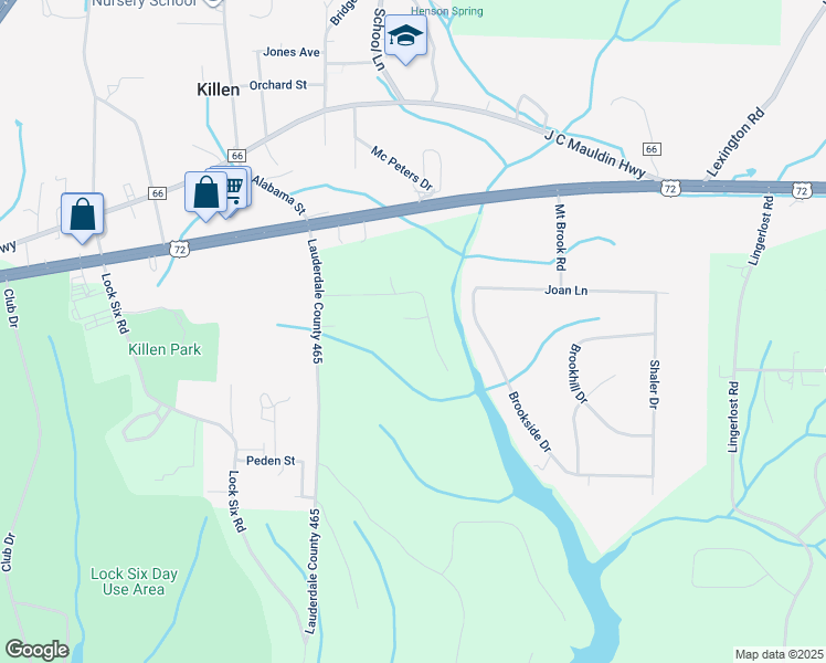 map of restaurants, bars, coffee shops, grocery stores, and more near 46-50 Spinaker Lane in Killen