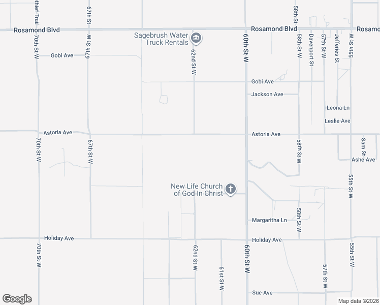 map of restaurants, bars, coffee shops, grocery stores, and more near 6270 Astoria Avenue in Rosamond