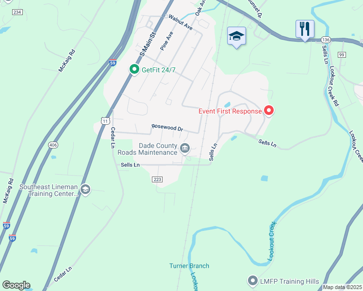 map of restaurants, bars, coffee shops, grocery stores, and more near 213 Melissa Drive in Trenton