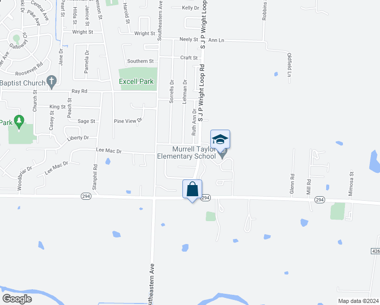 map of restaurants, bars, coffee shops, grocery stores, and more near 104 Lonsdale Circle in Jacksonville