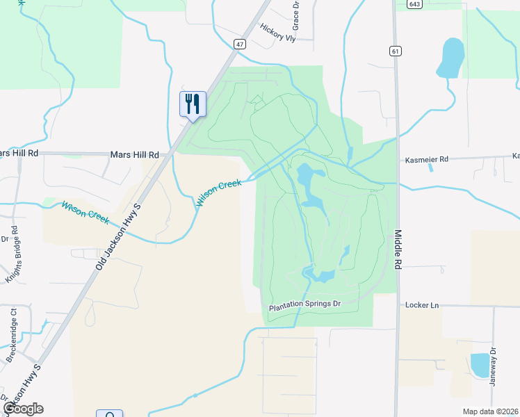 map of restaurants, bars, coffee shops, grocery stores, and more near 281 Plantation Springs Drive in Florence
