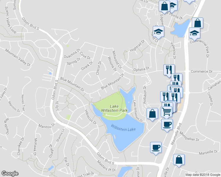 map of restaurants, bars, coffee shops, grocery stores, and more near 4 Degray Cove in Maumelle