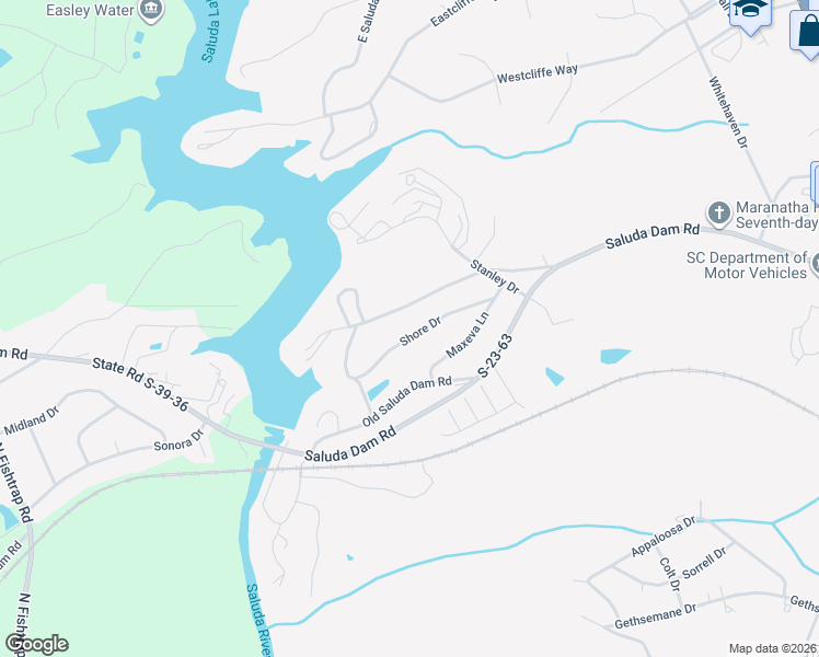 map of restaurants, bars, coffee shops, grocery stores, and more near 24 Shore Drive in Greenville