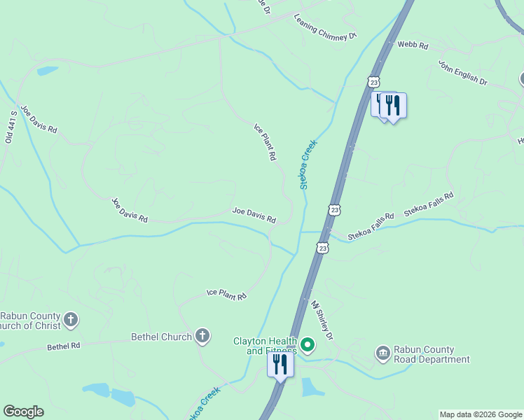 map of restaurants, bars, coffee shops, grocery stores, and more near Joe Davis Road in Tiger