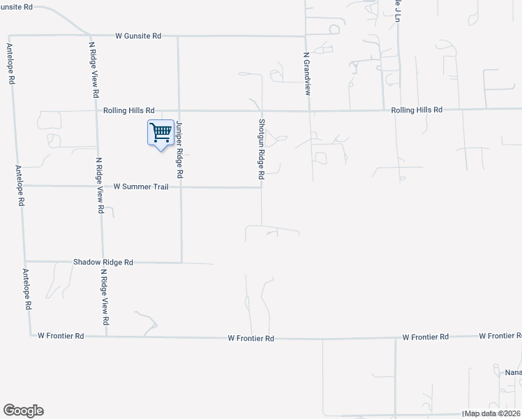 map of restaurants, bars, coffee shops, grocery stores, and more near 21301-21499 Shotgun Ridge Road in Paulden