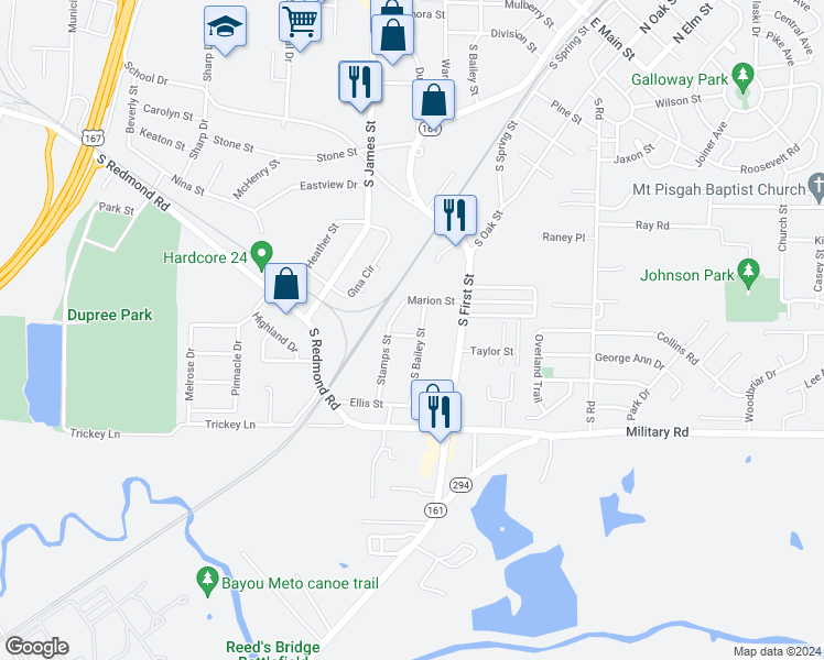 map of restaurants, bars, coffee shops, grocery stores, and more near 804 Mable Street in Jacksonville