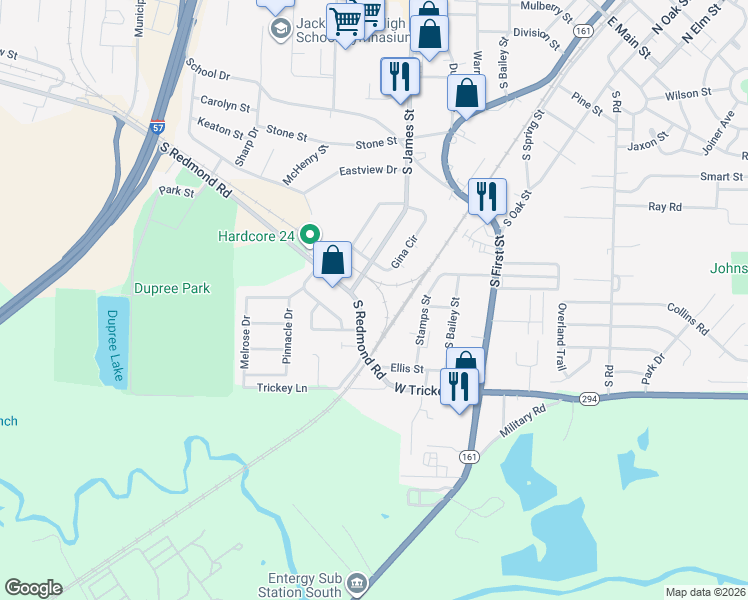map of restaurants, bars, coffee shops, grocery stores, and more near 816 South Redmond Road in Jacksonville