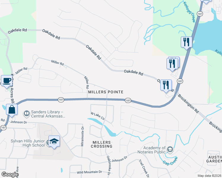 map of restaurants, bars, coffee shops, grocery stores, and more near 9308 Millers Pointe Court in Sherwood