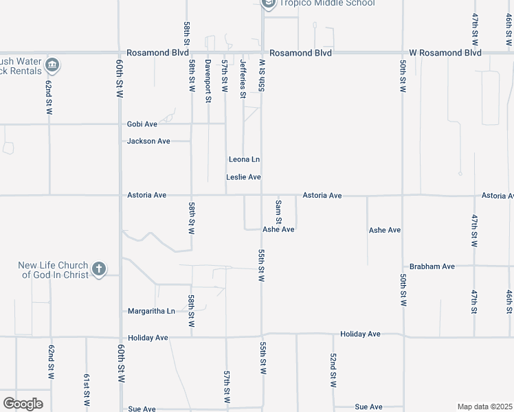 map of restaurants, bars, coffee shops, grocery stores, and more near 2465 55th Street West in Rosamond