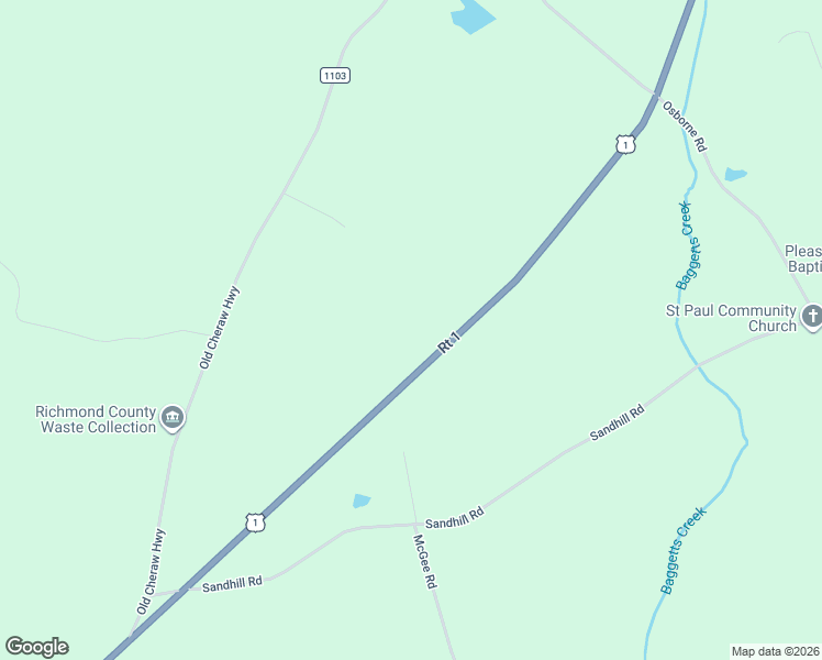 map of restaurants, bars, coffee shops, grocery stores, and more near 1540 US Highway 1 South in Rockingham