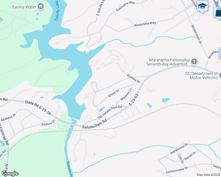 map of restaurants, bars, coffee shops, grocery stores, and more near 24 Shore Drive in Greenville